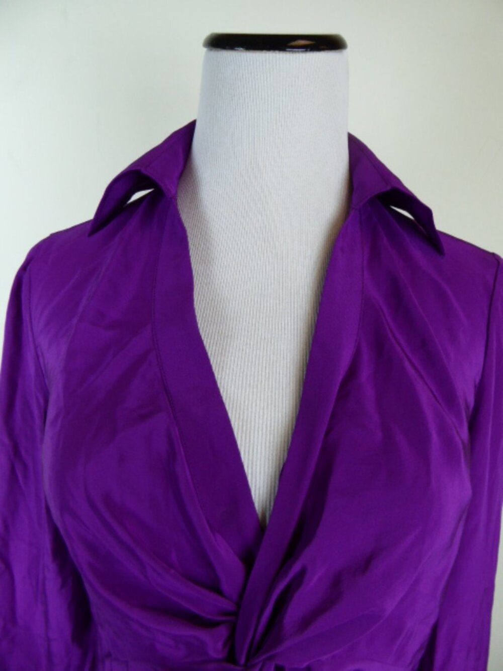 DIANE VON FURSTENBERG berry SILK tunic knot TOP 4 - Picture 2 of 5